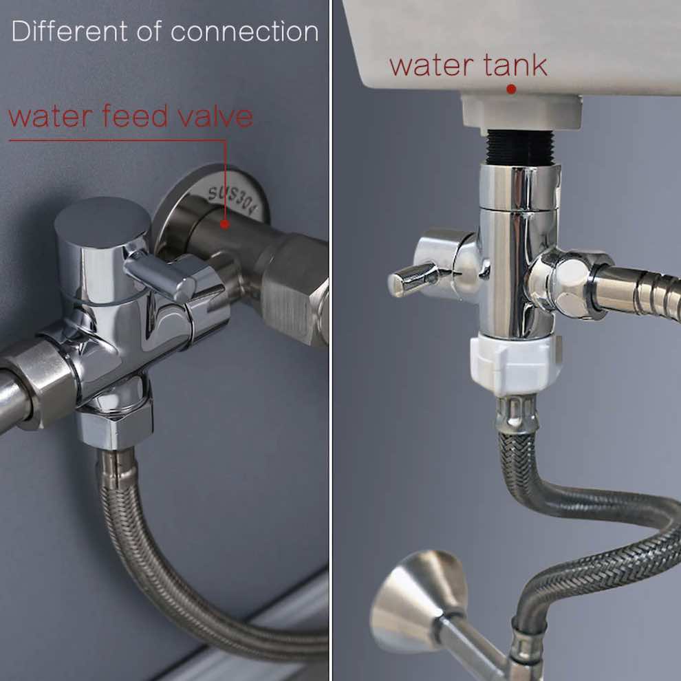 The stainless steel sprayer head in the hand